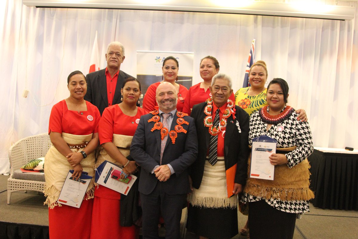 AustHCTonga's tweet photo. Yesterday we celebrated the achievements of 117 Tongans who have successfully completed 13 different courses. 

Australia is committed to supporting Tonga's priorities to enhance skills and education for economic growth and social development through the @aptcpacific https://t.co/BpbuSGNSbB