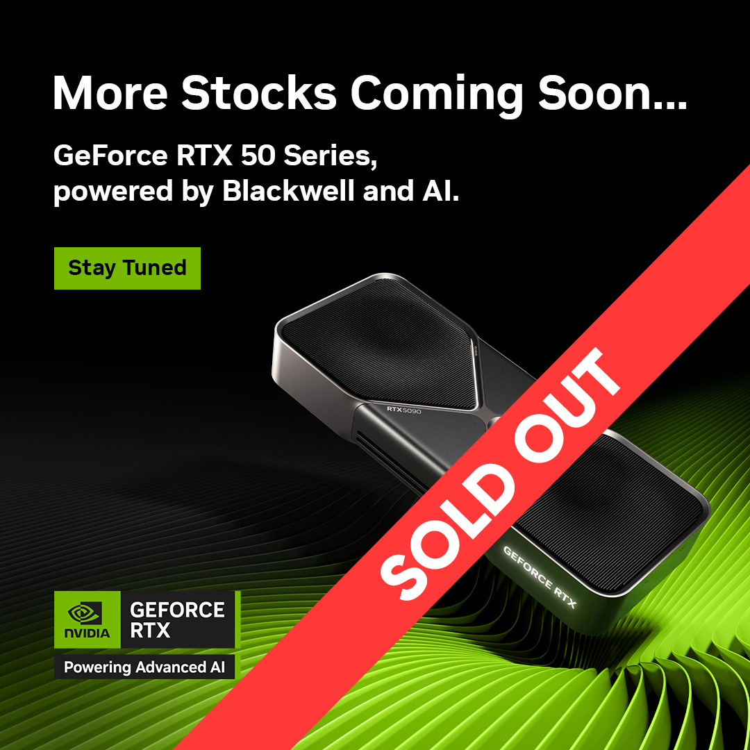 You guys are fast!🔥 We know many of you are still in need of the new graphics card.   Don’t sweat it – we’ve got more coming your way! 📷📷
Stay tuned! You won’t want to miss it! #RTX5090 #RTX50 #RTX5080