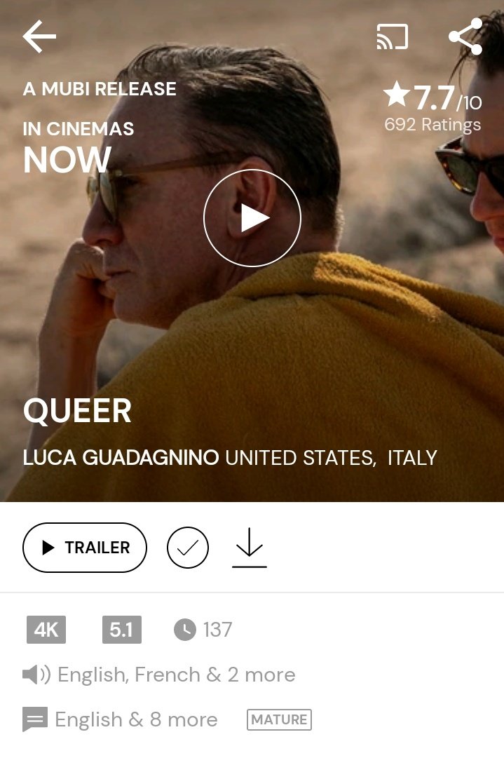 กราบขอบพระคุณ Mubi 25 บาท ที่ทำให้ดิฉันมีหนังดูสุดสัปดาห์นี้
(ทั้งสองเรื่องต้องเปิด VPN นะ)