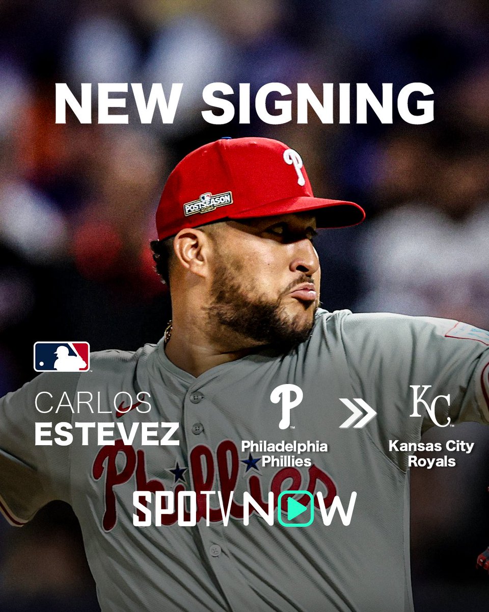 ✍️ #MLB速報 🌟 #カルロス・エステベス（32歳） →ロイヤルズ 救援右腕の移籍先が決定🇩🇴 2年2200万ドル＋球団オプション1年の契約でロイヤルズと合意！❤️‍🔥  MLB観るなら #SPOTVNOW