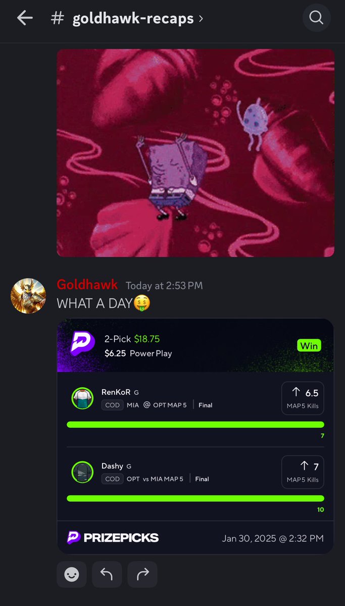 goldhawk3030's tweet photo. Discord went crazy on the first day of major 1!🔥🔥Join the discord for picks for the rest of the weekend! https://t.co/dcozMr1V0Y
#codbets #PrizePicks #betting #CDL2025 https://t.co/j3f9XFllMd