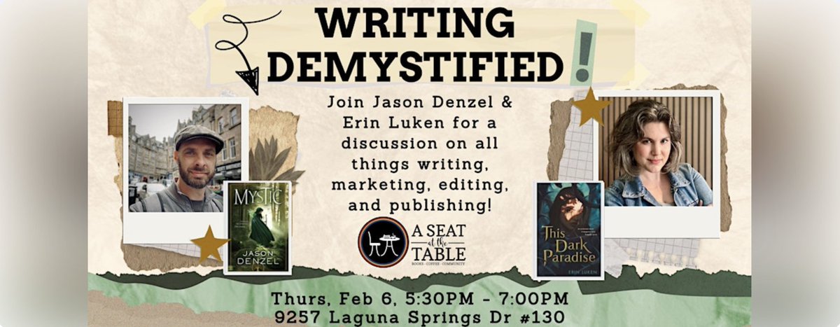 esluken's tweet photo. 🌟 Sacramento area folks 🌟

Want to come hear me chat writing/publishing in person? I'll be at A Seat at the Table Books as part of their Writing Demystified series on Feb 6th (a week from today!) to talk about my 10+ years (8 in the query trenches) seeking publication. https://t.co/nQi8M0aJbN