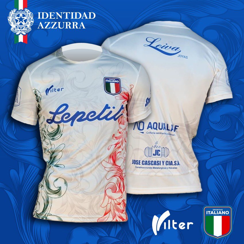 SpItaliano's tweet photo. NUEVA ARMADURA ⚔️🇮🇹

Hoy, en la Embajada de Italia, presentamos con mucho orgullo las nuevas camisetas del Tano para la temporada 2025.

Muy pronto se podrán adquirir en la web oficial de Vilter🔥🤩 https://t.co/kGkWiimYeC