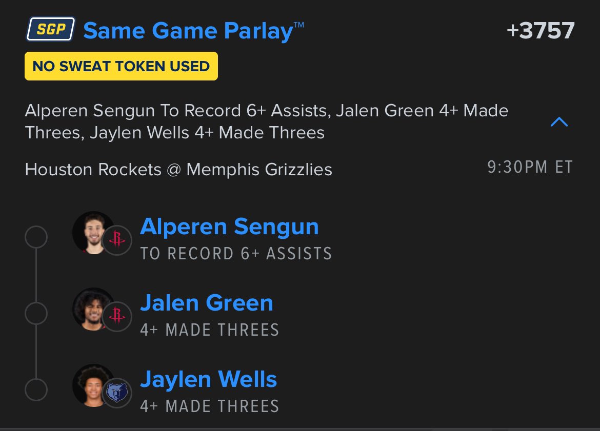 DK 4 leg boost NBA ~.12u 

Fanduel NBA NoSweat max out token or ~.1u