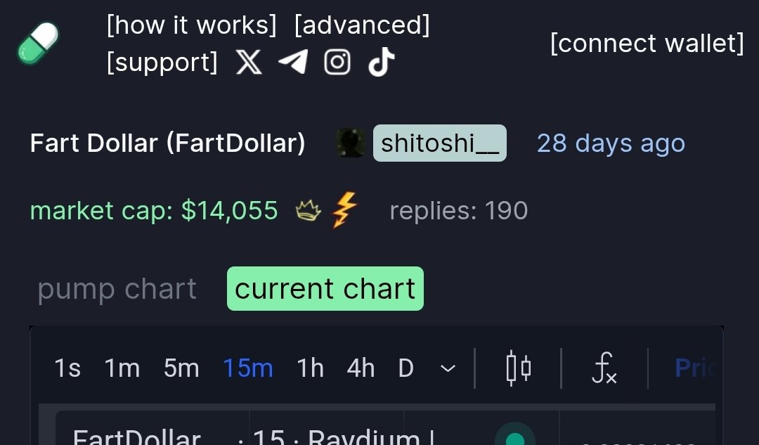 Idk man, could be fun to send. One of the many ca's launched by the Fartcoin deployer is FartDollar. Just a degen at 15k mc right now

F29aJwoz61hYZ1JNAFfwDtMRAmVRGSLKYwSo9qykpump