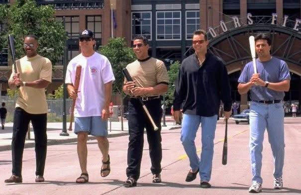BBGreatMoments's tweet photo. Ellis Burks, Larry Walker, Andres Galarraga, Dante Bichette, and Vinny Castilla. https://t.co/q1cvhhbvzY