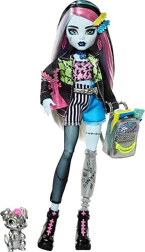 I just received Monster High Frankie Stein Doll in Denim Jacket &amp; Shorts, Includes Pet Dog Watzie &amp; Accessories Like a Backpack, Snack &amp; Notebook - Refreshed Look from noodsdood69 via Throne. Thank you! throne.com/phroggiedreams #Wishlist #Throne