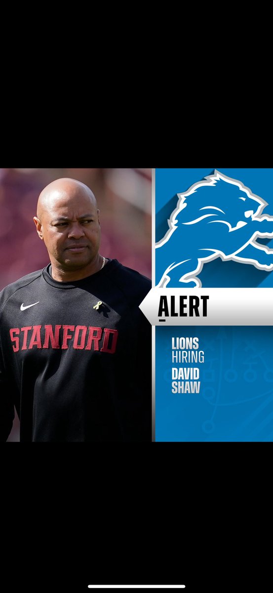 AllThSports's tweet photo. 🚨 BREAKING: The Detroit Lions are hiring David Shaw! 🦁 The former Stanford HC is making his jump to the NFL. Big move for Detroit—how will this impact the team? 🔥 #OnePride #NFL #DavidShaw https://t.co/uDn5U2SwHm