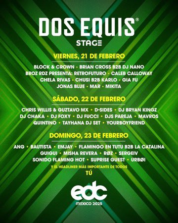 Escenario Dos Equis el domingo 23 de febrero 👑