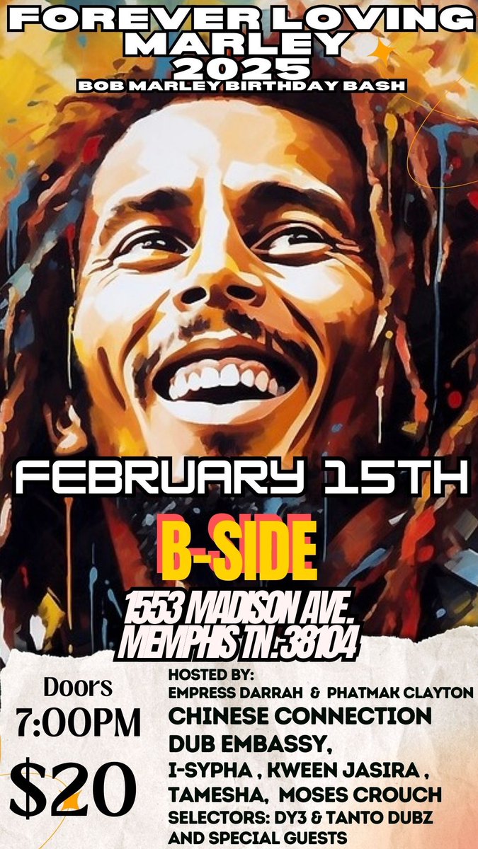 Forever #BobMarley 2025
Live @ B-Side 2/15