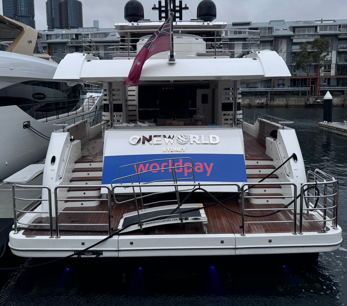 astech83's tweet image. Worldpay event on ONEWORLD and the Flying Fish (The Star).

#InnovativeWraps #VinylSignages #YachtDecals #CorporateBranding