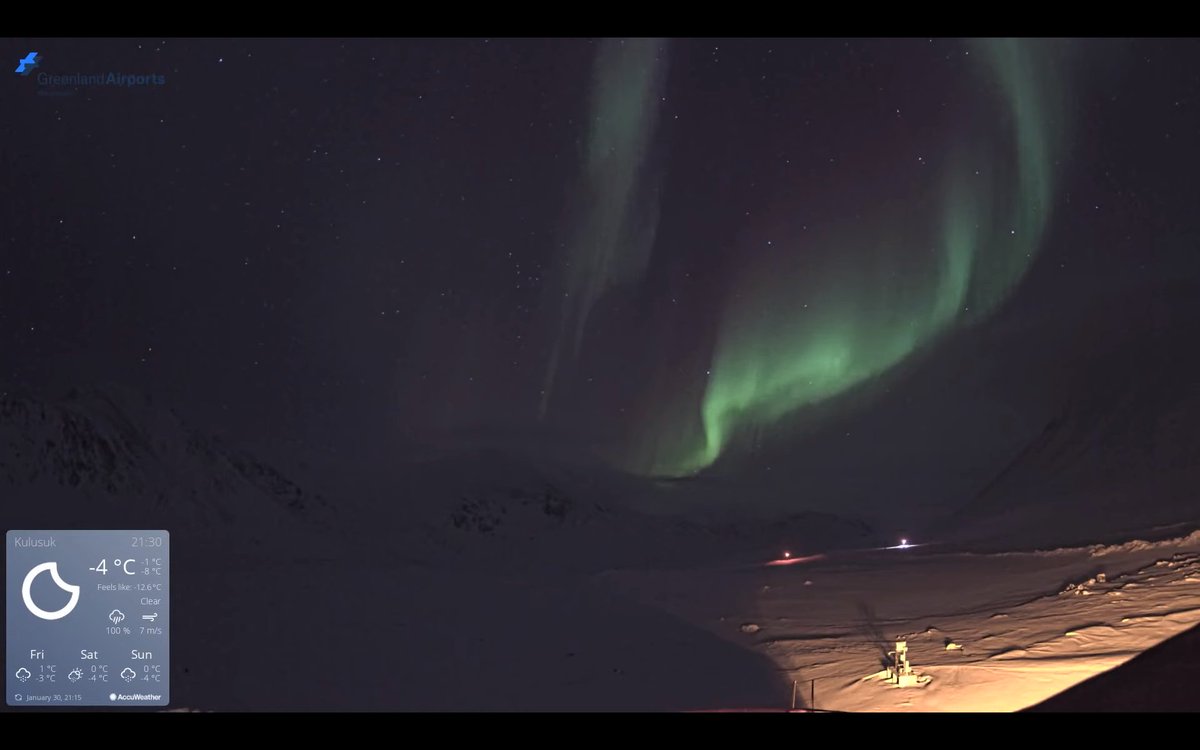 OtaruPhantom's tweet photo. 今日、1月31日 #デンマーク #Greenland #Kulusuk(北緯65度34分)cam1 Eastのライブカメラで #オーロラ を確認。いつもより青みが強い #緑色オーロラ が出現。美しい!新たなSNS #bluesky(https://t.co/1HIcdTIlCc)もよろしく! URL: https://t.co/SCneT9yA7Z #northernlights #aurora #Auroraborealis https://t.co/n2mGkpOnxq