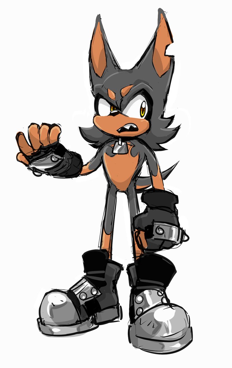 My oc Steel the Hound. He likes Knuckles 🖤❤️‍🩹