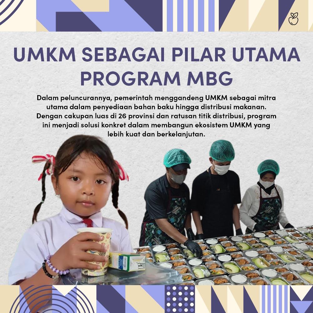UMKM sebagai pilar utama program Makan Bergizi Gratis (MBG), Pemerintah menggandeng UMKM sebagai mitra utama dalam penyediaan bahan baku hingga distribusi makanan. 

#PrabowoMementingkanRakyat
Abidzar Herpes  #GISELLE_TOXIC