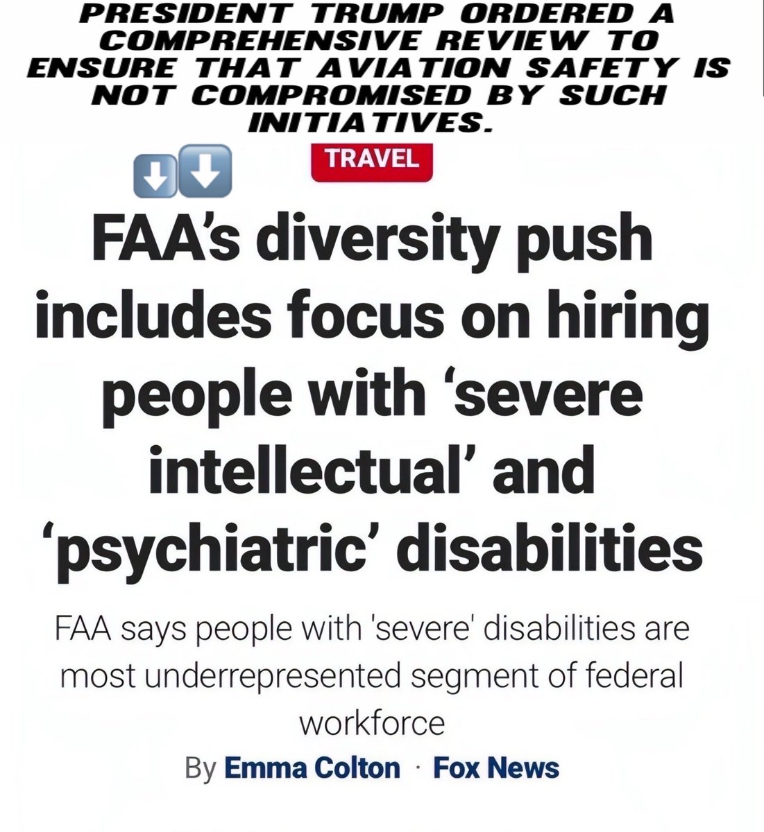 President Trump criticized previous administration’s diversity, equity, and inclusion (DEI) initiatives within the FAA, suggesting that such policies compromised safety by prioritizing diversity over merit.