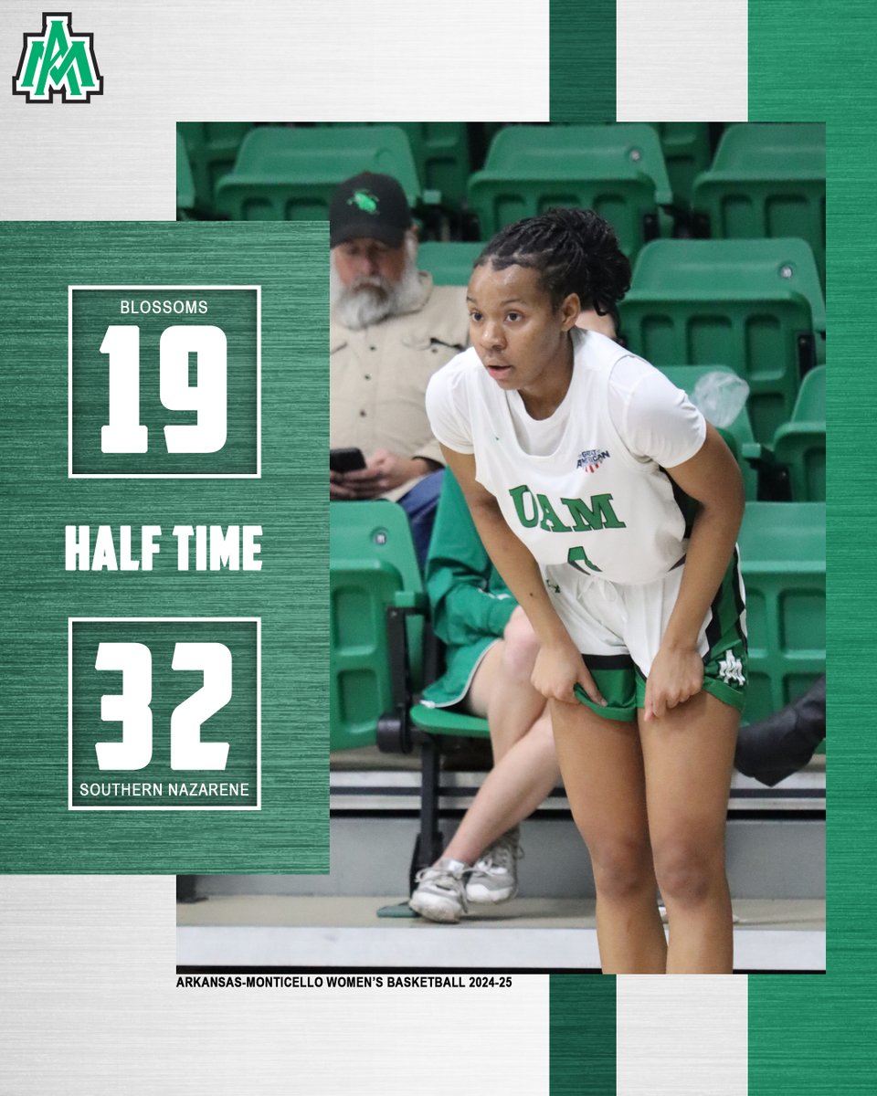 UAMwbkb's tweet photo. Trailing at the half.

Bailey Harris leads in scoring with 10.

#BlossomNation https://t.co/7TuXfpNjYC