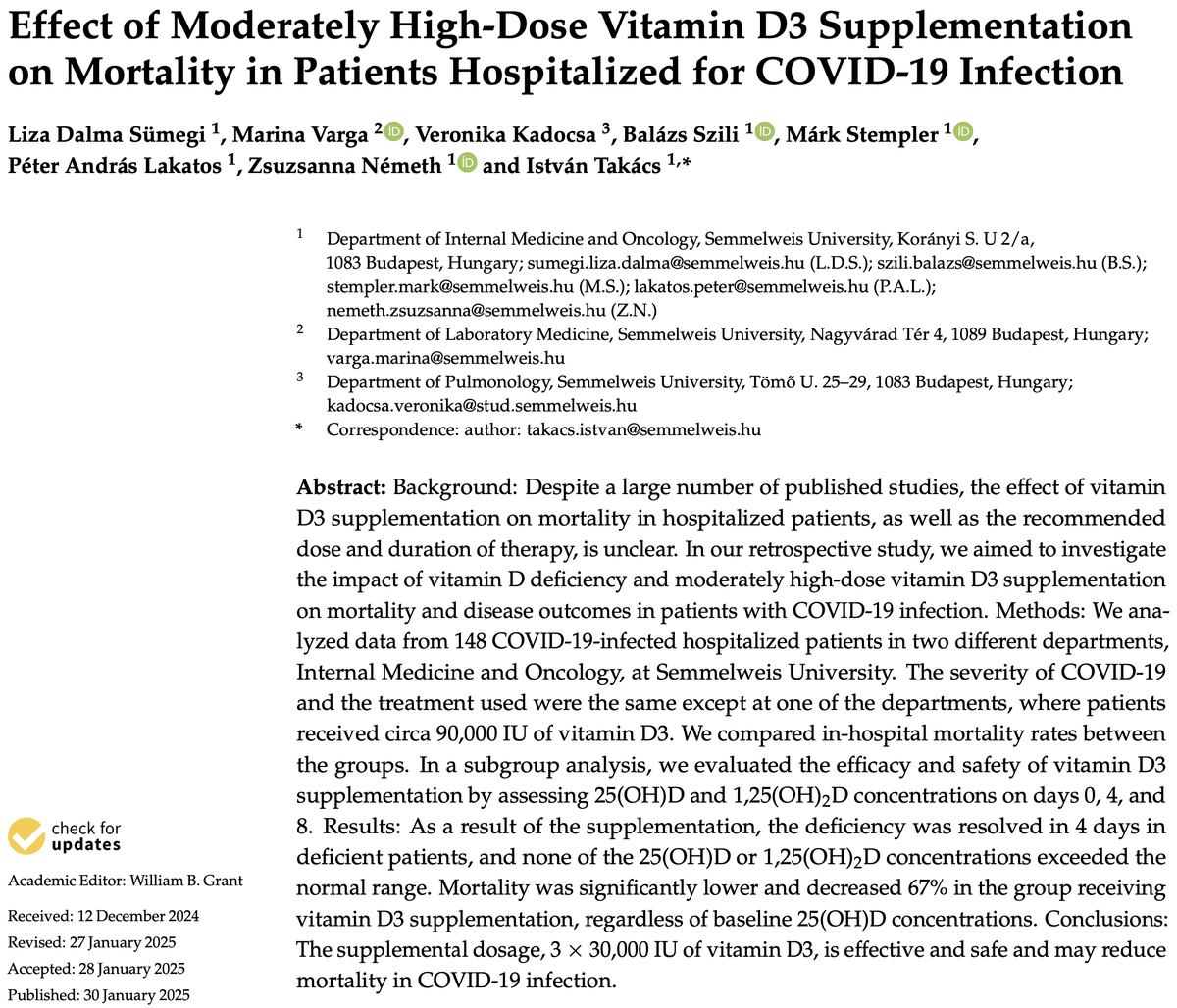 CovidAnalysis's tweet photo. A new study shows 67% lower COVID-19 mortality with vitamin D treatment.

There are now 123 controlled clinical studies of vitamin D treatment for COVID-19. 

What do we know? ⬇️ https://t.co/ScldeuXXbV