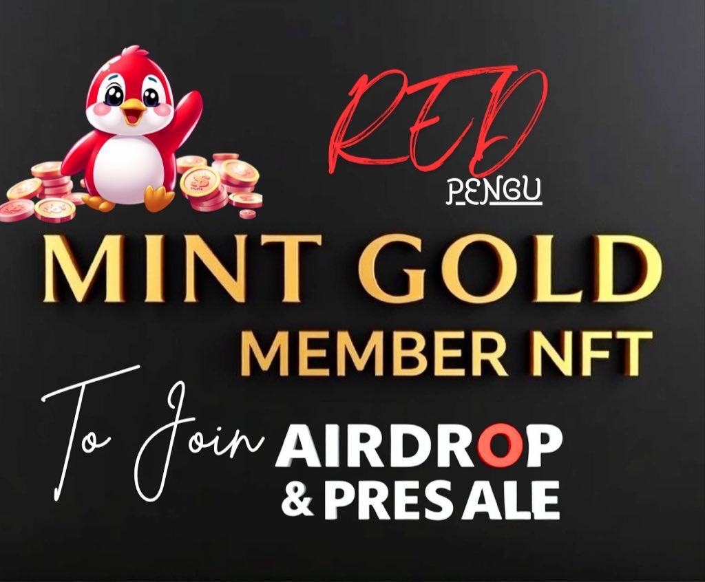 🚀 Join the $RPengu Airdrop &amp; presale! 🚀

1. Follow us 🔔, retweet 🔁, and like ❤️  
2. Mint your GOLD MEMBER NFT (Pinned Post)  
3. Share your $Sol wallet