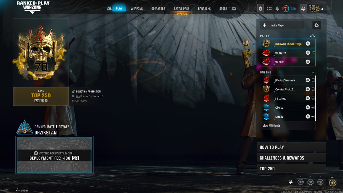 Hit top 250 for WZ ranked! Enjoying this ranked season so far.