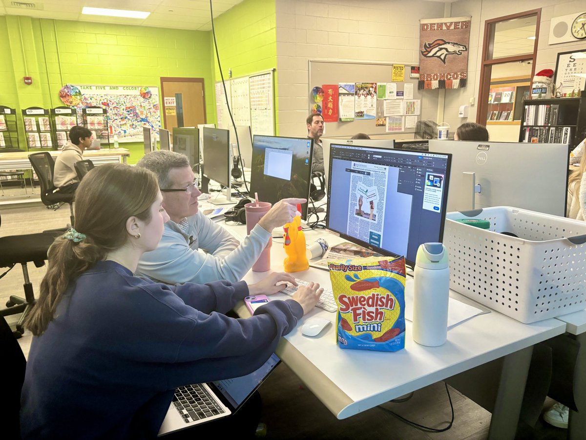 NCHSCourant's tweet photo. Our first late night of the school year! Reporters and editors (and Mr. C and Mr. M!) are hard at work finalizing pages to be printed next week. We’re so excited for our upcoming Distribution Day, and hope you are too! @NCHS_CT https://t.co/uTpJezPgVv