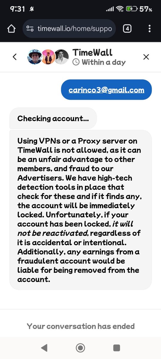 Carinco58's tweet photo. @TimeWallio My account was disabled, I don't use VPN, I am living in Argentina https://t.co/s8ASOghTLA