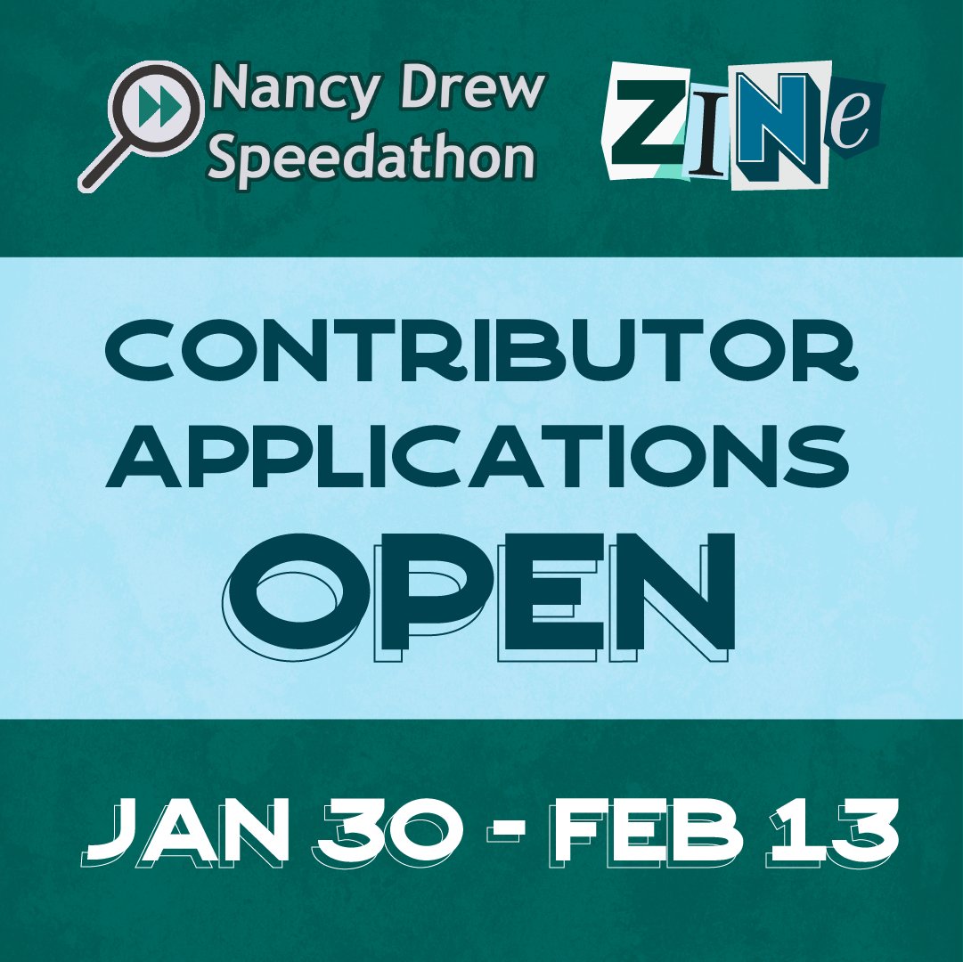 NDSpeedathon's tweet image. CONTRIBUTOR APPLICATIONS FOR THE SPEEDATHON ZINE ARE OPEN! Calling all artists and writers, you can apply now through Feb 13th to be a contributor for our zine! More details can be found in the replies ⬇ #nancydrew #nancydrewgames #cluecrew #zine #zines #fanzine