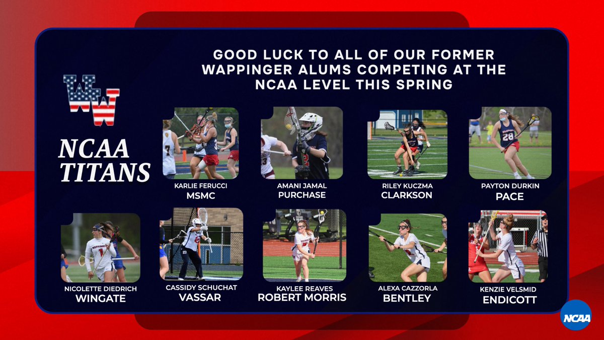 WappingersGLAX's tweet photo. Good Luck to all of our Alums starting their NCAA seasons in the coming weeks… we can wait to see you play this spring! https://t.co/lkSZil02Ag