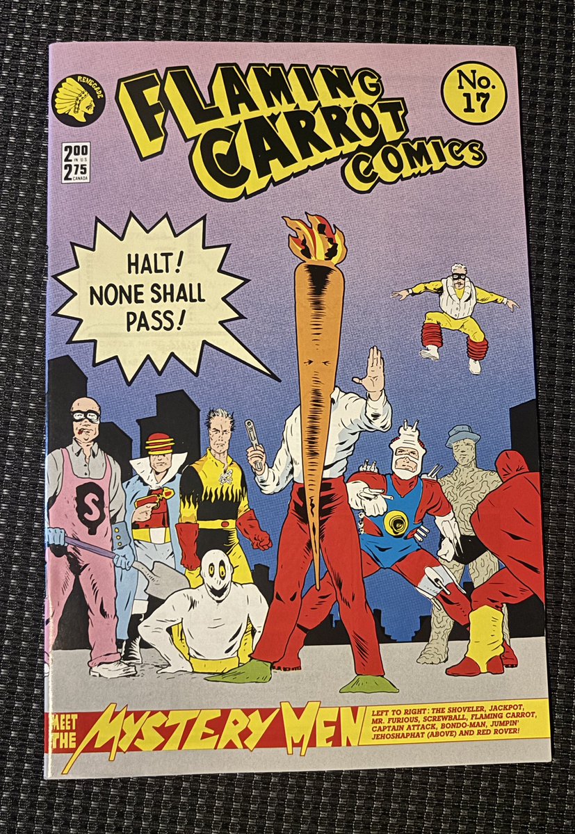 Buck Bin Bargains:

These guys beat Iron Man to the cineplex by almost a decade!

The Mystery Men, I mean. We’re still waiting on the Flaming Carrot film!

Kraven got one. Why not Carrot?