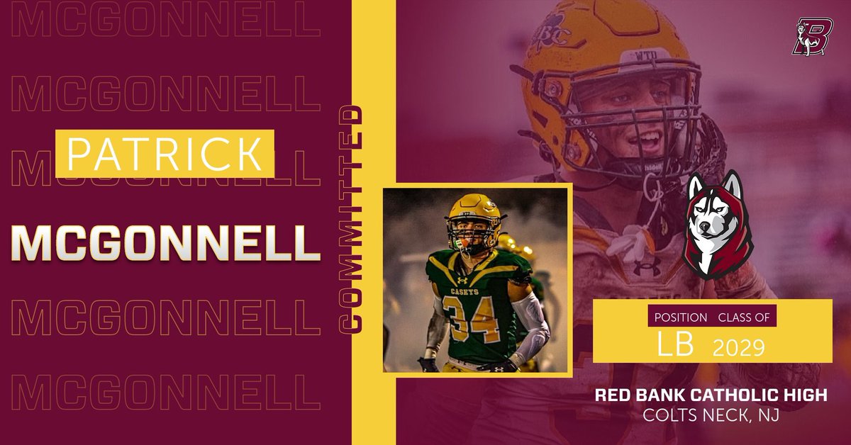 Patrick McGonnell (@pmcgonnell34) on Twitter photo Proud to announce that I have Committed to play Football for Bloomsburg University. I want to thank my parents, Coach Lange, and my RBC family for the support over the past 4 years. Excited to be a Husky! <a href="/CoachLangeRBC/">Coach Lange</a> <a href="/SheptockFrank/">Frank Sheptock</a> <a href="/mfarrellsports/">Mike Farrell</a> <a href="/coachschuman/">Coach Schuman</a> <a href="/CaseysSports/">CaseysSports</a> Proud to announce that I have Committed to play Football for Bloomsburg University. I want to thank my parents, Coach Lange, and my RBC family for the support over the past 4 years. Excited to be a Husky! <a href="/CoachLangeRBC/">Coach Lange</a> <a href="/SheptockFrank/">Frank Sheptock</a> <a href="/mfarrellsports/">Mike Farrell</a> <a href="/coachschuman/">Coach Schuman</a> <a href="/CaseysSports/">CaseysSports</a>