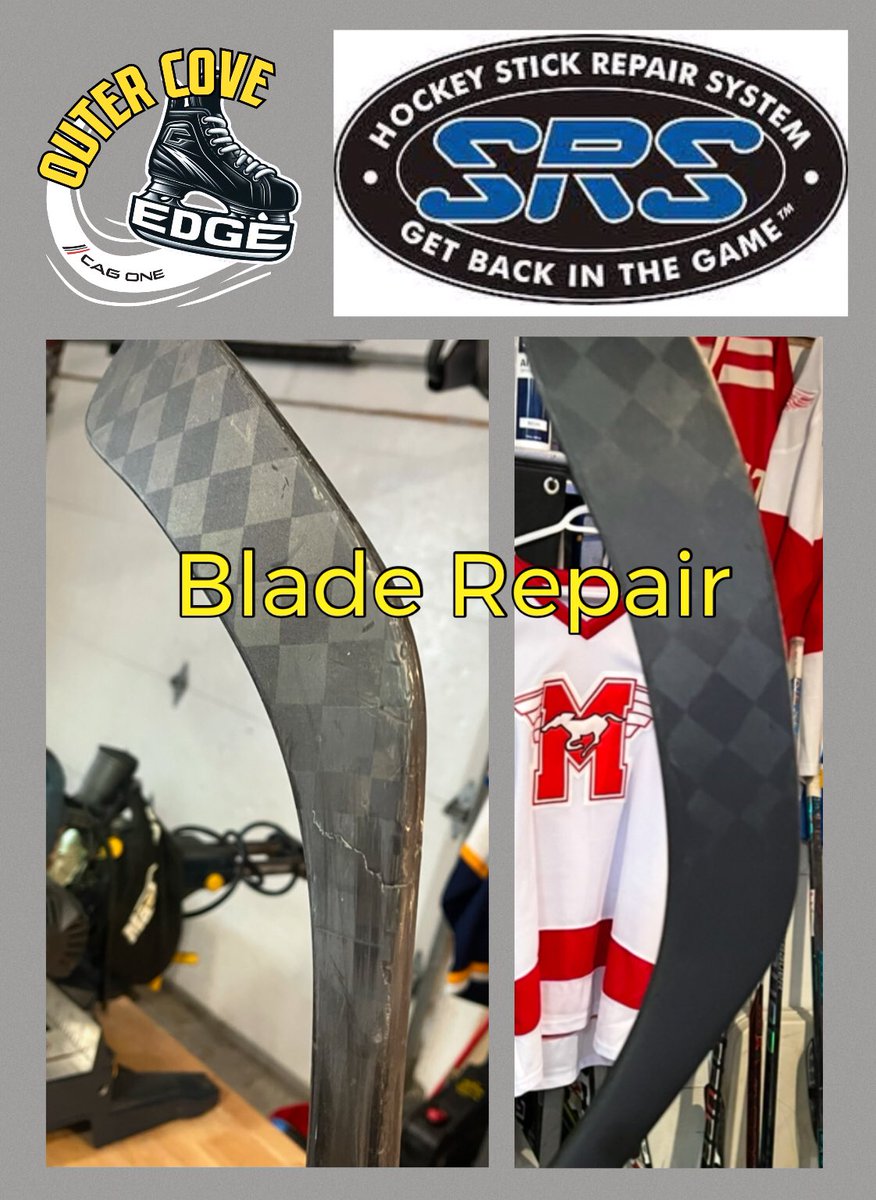 CAGONE SKATE SHARPENING AND SRS HOCKEY STICK REPAIRS 

We repair and sell refurbished hockey sticks. You can also trade in your broken stick. Why pay another $400 for another stick when we can fix yours 1/4 of the cost.

Message us for details.