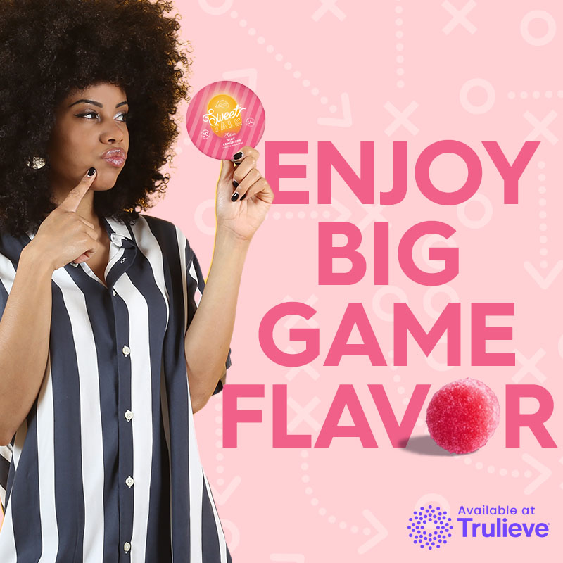 Trulieve's tweet photo. Sweet Talk is your invitation to unwind with a fun time. Everyone wants a piece. Available now at your local Trulieve.