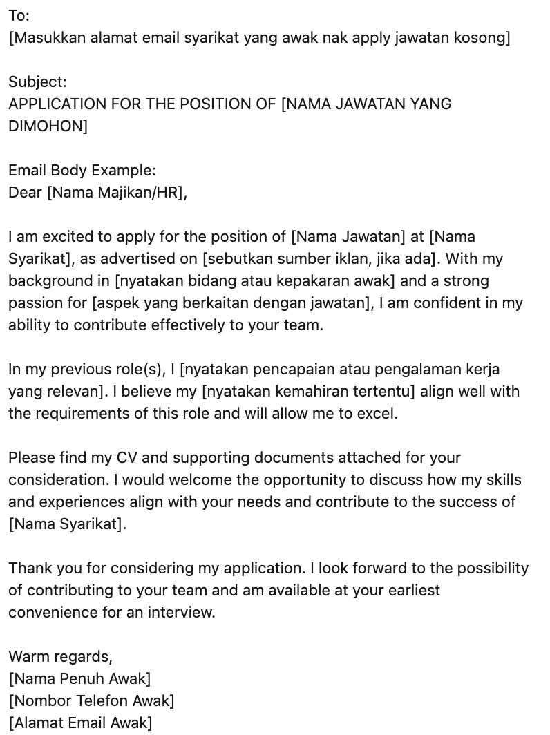 ameraizzati_'s tweet photo. Cara Mohon Kerja Melalui Email 😉

Jom, I share contoh ayat nak mohon kerja melalui email dekat bawah ni👇

Save siap2 nanti tinggal refer je kalau nak guna nanti. https://t.co/t5G4jsmsD6