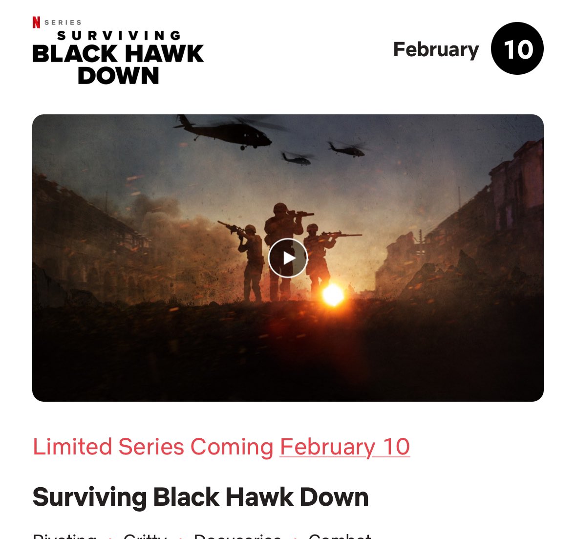 Not sure Netflix have got the timing right