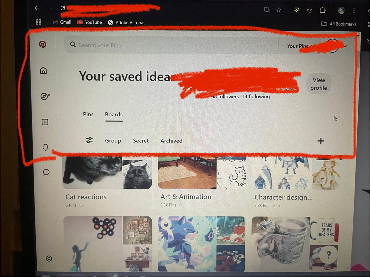 Pinterest… 
TELL ME WHY THIS TAKES UP HALF THE DAMN SCREEN WHEN LOOKING AT YOUR BOARDS ON THE DESKTOP VERSION???
There is so much empty space you could use to make this crap smaller… or have it disappear when you scroll down. It drives me crazy… It’s such an awful UI design.