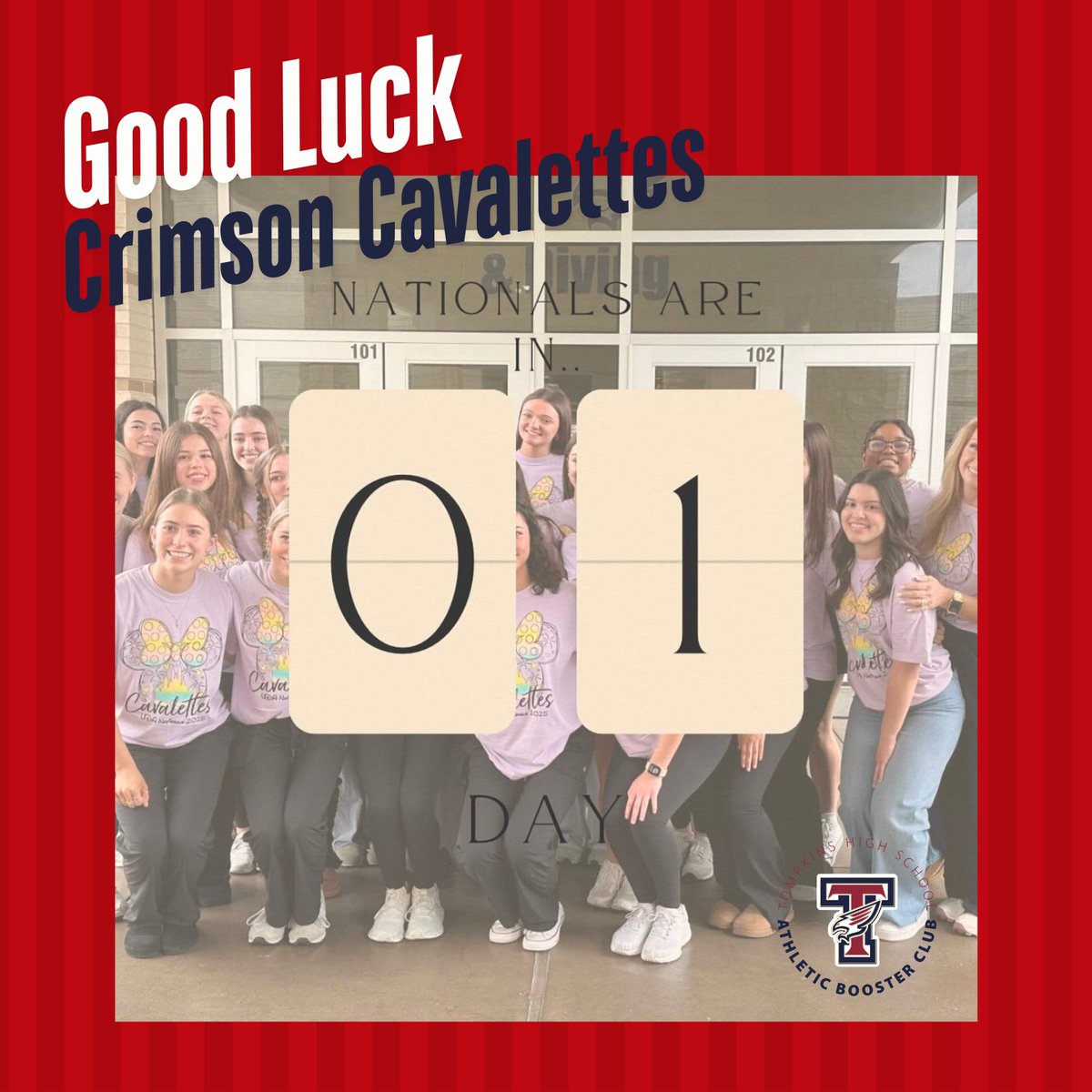 OTHSABClub's tweet photo. Let's all cheer on our amazing Crimson Cavalettes and wish them the best at Nationals this weekend! Good luck, ladies! #othscrimsoncavalettes #othsabc #oths #falcons https://t.co/AExdnow8vK