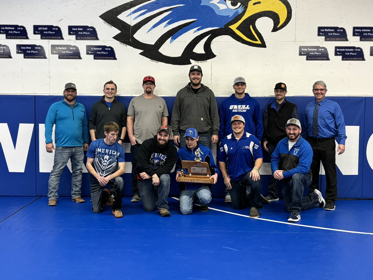 Every once in a while you get the opportunity to celebrate special achievements. Tonight we were able to honor the 2015 state championship wrestling team at our triangular. Great to have these guys back in the room! #KABOOM