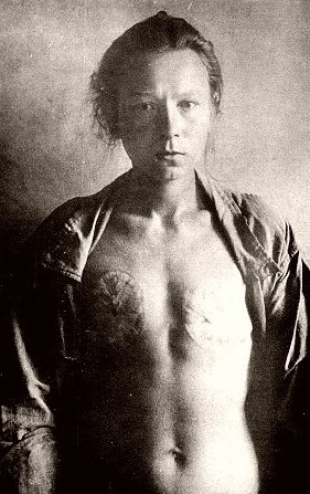 AnaKrivolapova's tweet photo. The origin of 'nonbinary' is a fascinating debate, but it definitely predates tumblr. This is a photo of a member of the Skoptsy, a Russian sect that formed in 1772. They believed rejecting gender physically and mentally would contribute to the group's cohesion and protect them from plague.