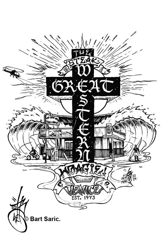 OGB_artman's tweet photo. The Great Western Hoagie Co. in Venice, Ca. Representing its 51st Bday in August!!⚡️Honored 2 B a Part of the Celebration, by CR8T'ing this Tribute Piece 4 Sergio!🙏Here's to 51 more ..one of the last landmark food spots in our Hood.💙 #hoagies #great #Western #illustrationart https://t.co/9zgyoX9hii