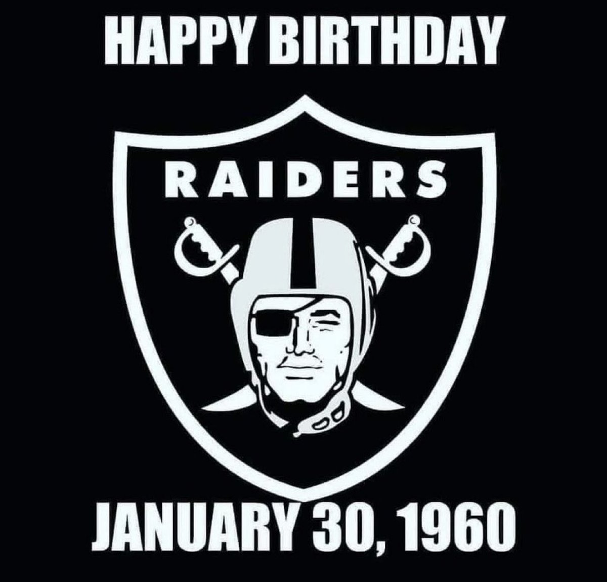 MLFootball's tweet photo. HAPPY BIRTHDAY: The Las Vegas #Raiders franchise turned 65 years old today.

The team was founded on January 30th, 1960.

(📸: @Rdrneil) https://t.co/uTpGOvcAGx