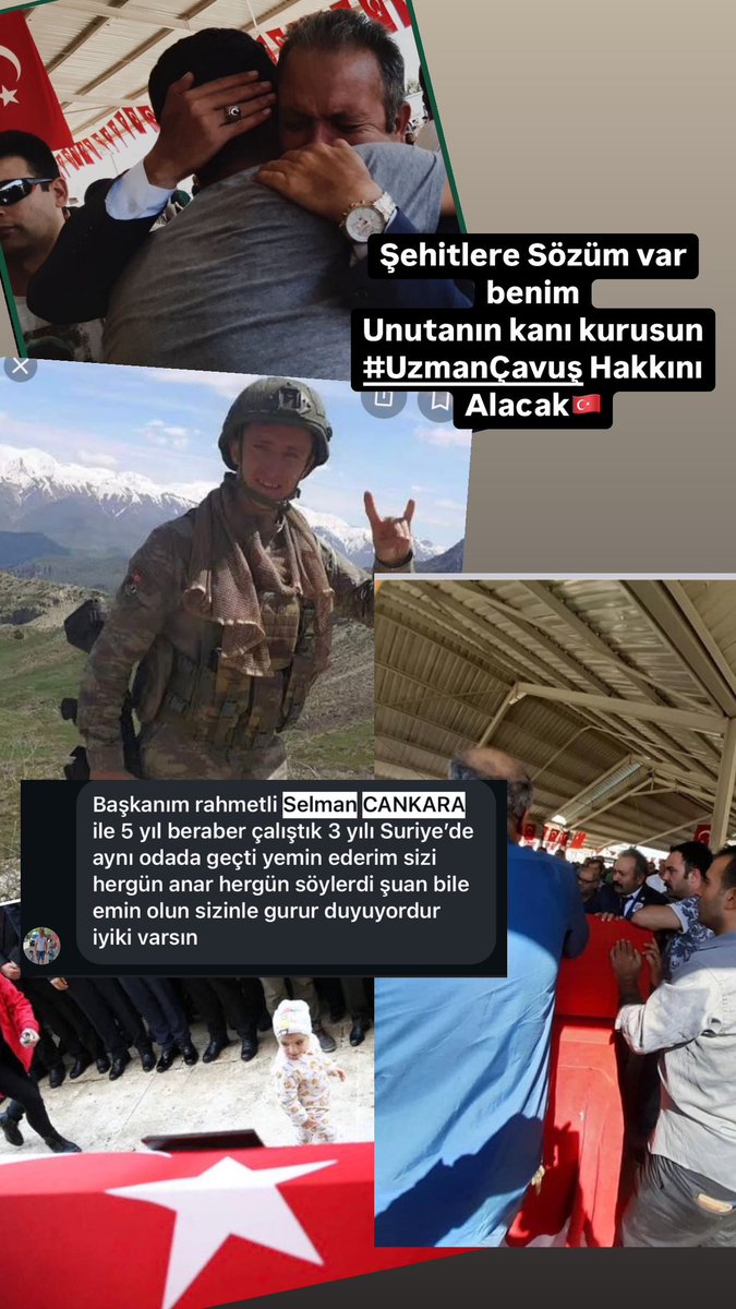 Şehitlere Sözüm var benim.
Unutanın kanı kurusun.
#UzmanÇavuş hakkını alacak.🇹🇷