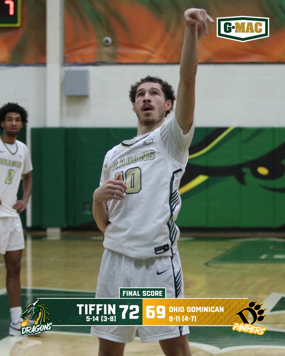 MBB: DJ Gooden's game winner with 22 seconds left lifts TU past Ohio Dominican this evening as the Dragons erased a 14-point second-half deficit. #GoGons