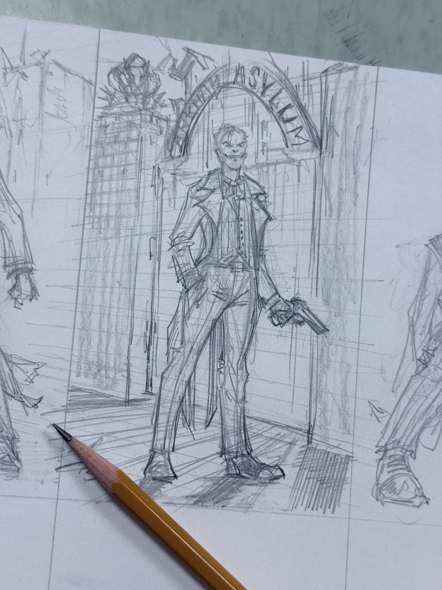 YVSokolovArt's tweet image. Current commission, rough idea. #joker
#roughsketch #prelim @DCOfficial #villain