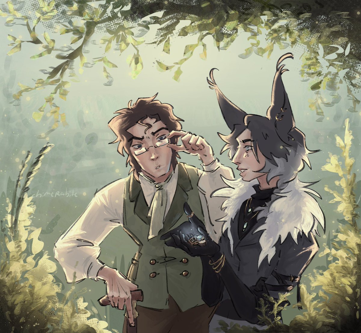 chimerabite's tweet photo. they are pondering that damn bug (featuring Rien and @Exarchic_Blade 's Oliver)
#oc #ocart https://t.co/imxcSNQcSC