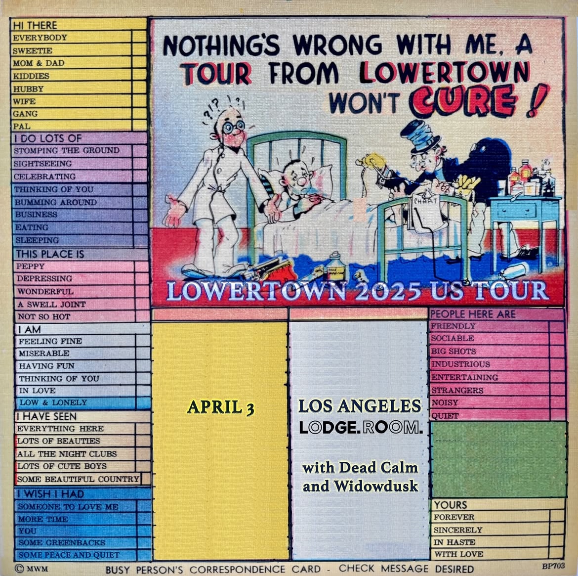 Support Just Added‼️ Dead Calm and <a href="/widowduskband/">Widowdusk</a> are opening for <a href="/Low3rtown/">Lowertown</a> on APRIL 3! Tickets on sale now via: lodgeroomhlp.com/shows/lowertown