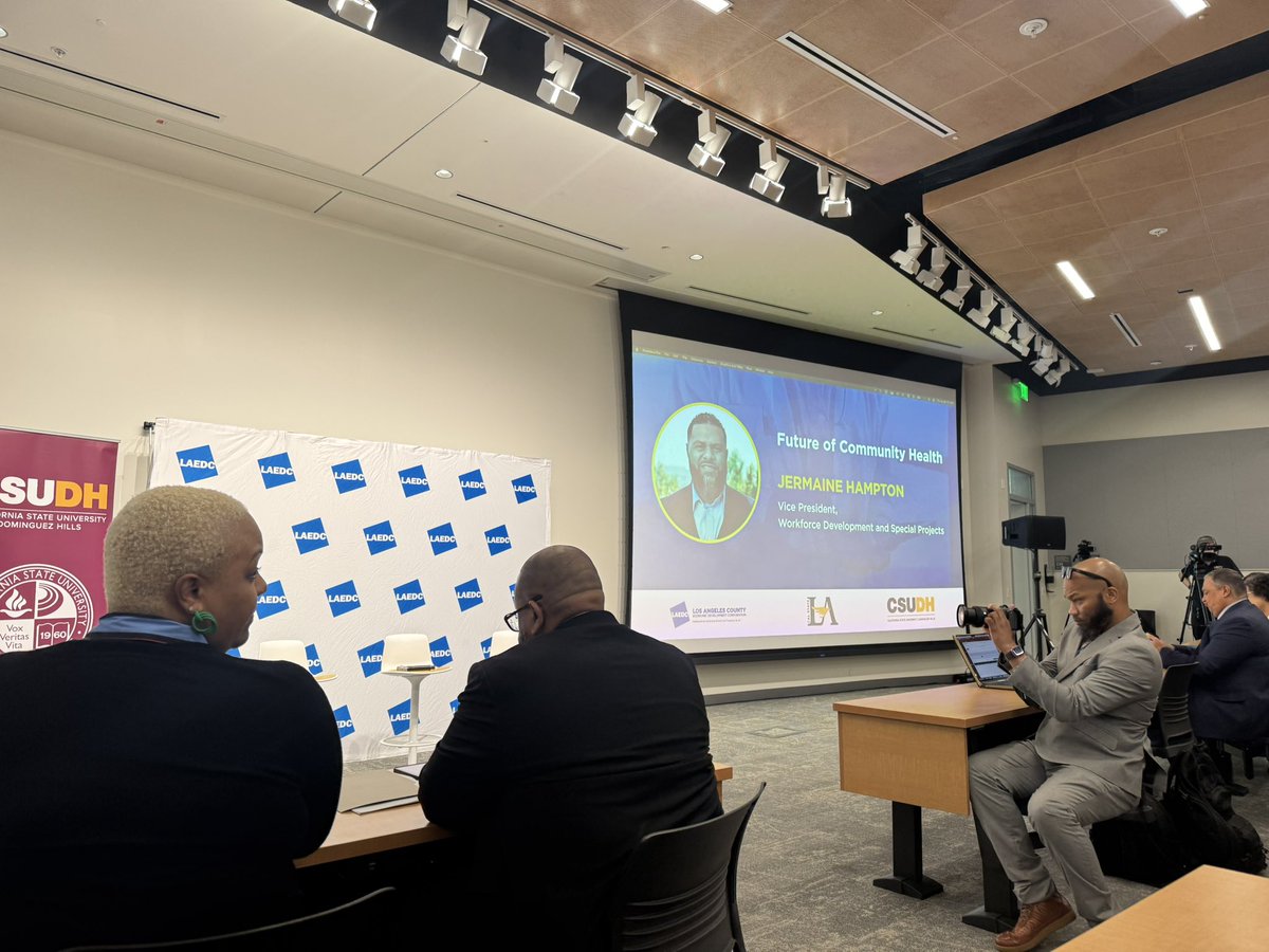 “We want to make sure that in the future, we’re growing good jobs and good entrepreneurship opportunities, especially for those historically left out of the growth pattern.. so that’s why we need to come together to focus on the entire effort.” -<a href="/StephenCheungLA/">Stephen Cheung</a> of <a href="/LAEDC/">LAEDC</a> <a href="/csudh/">CSU Dominguez Hills</a>