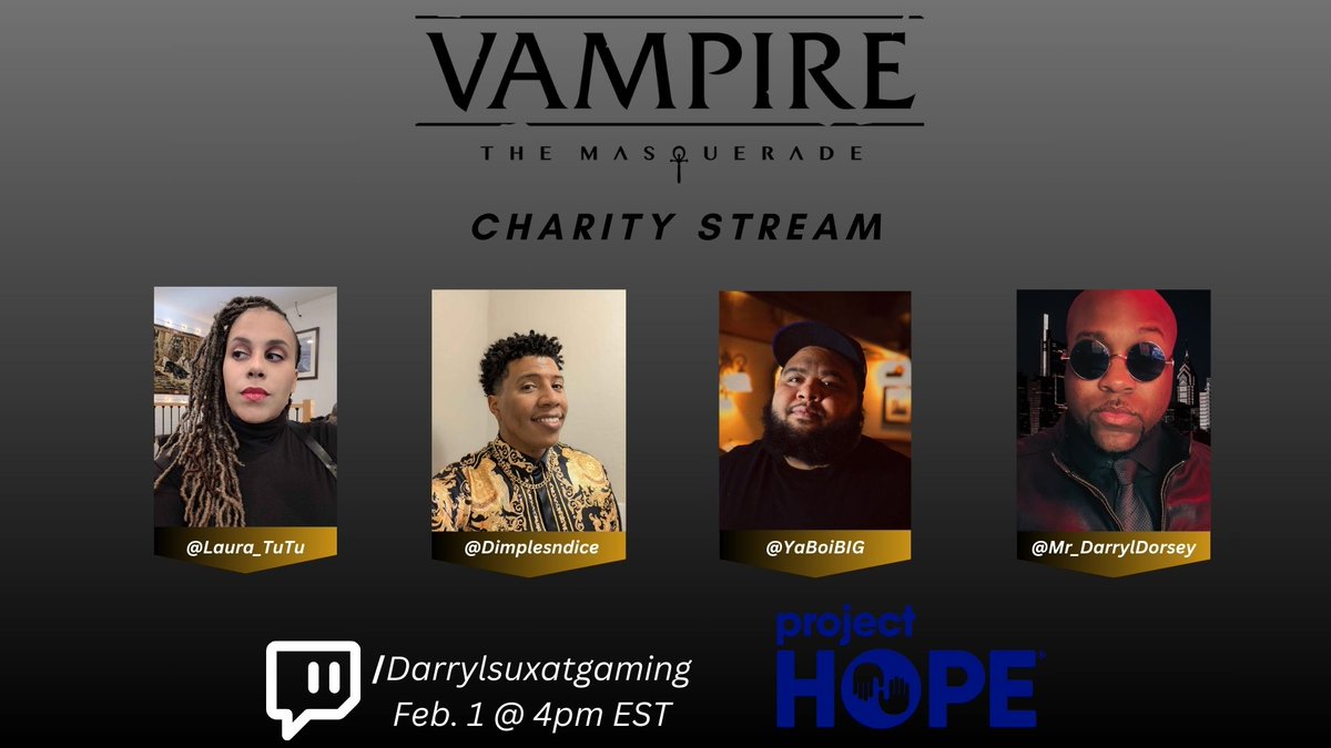 Join us Saturday for a charity game of VTM benefitting those affected by the California Wildfires. #HOPEforLA on @Tiltify | tiltify.com/@darrylsuxatga…