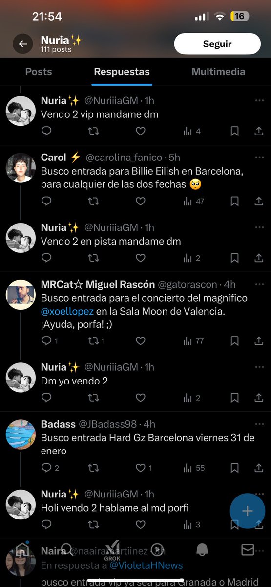 A_Barsella's tweet photo. @ttevacaeh @VioletaHNews Cuidado con @NuriiiaGM tiene entradas para todos los sitios… se dedica al timo profesional….

Puedes comprobarlo en su perfil. Aquí te dejo algunos ejemplos por si borra los tuits 

#entradas #estafa #timo #vendoentradas https://t.co/kCRRitVCeG