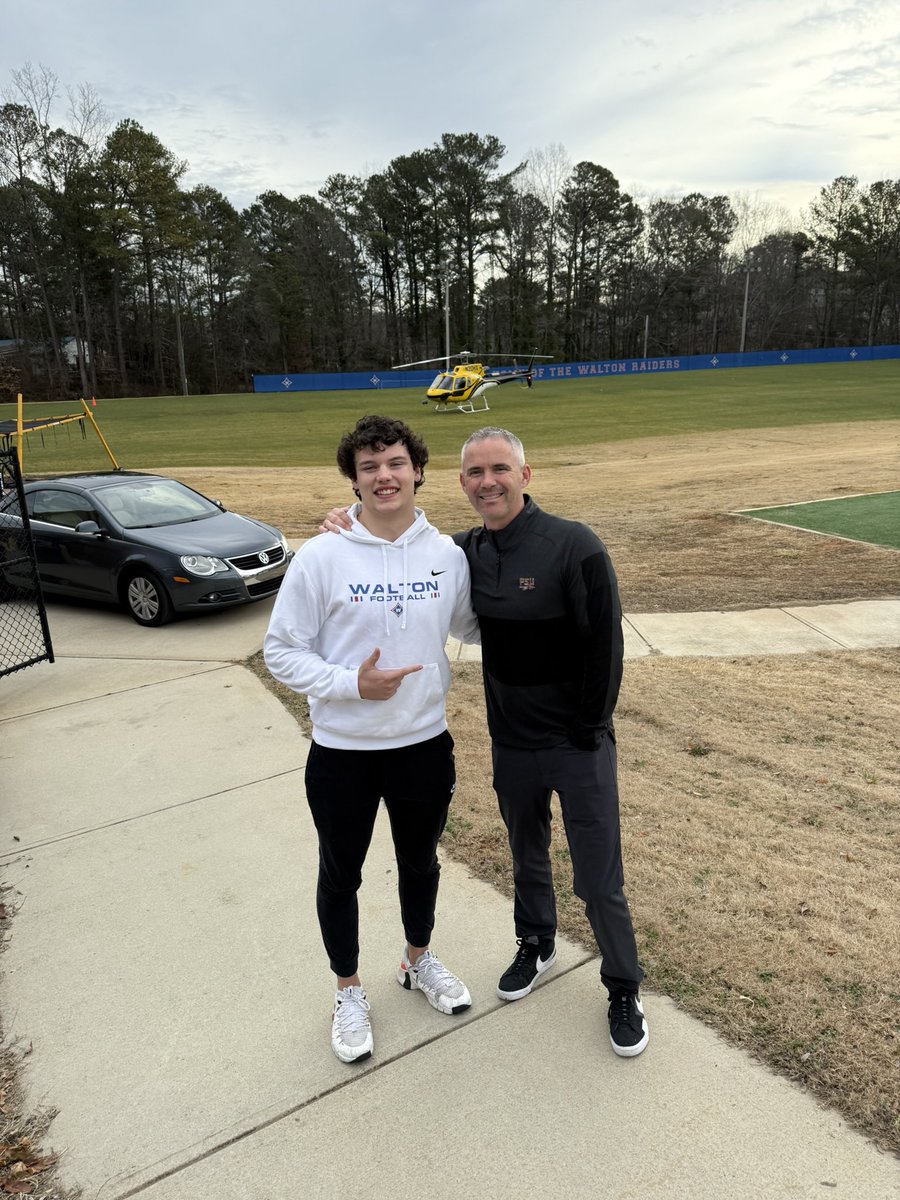 Thank you <a href="/Coach_Norvell/">Mike Norvell</a> for stopping by to see me today. Grateful for the time! <a href="/WaltonRecruits/">Walton(GA)Recruiting</a> <a href="/coachdbrunner/">Daniel Brunner</a>