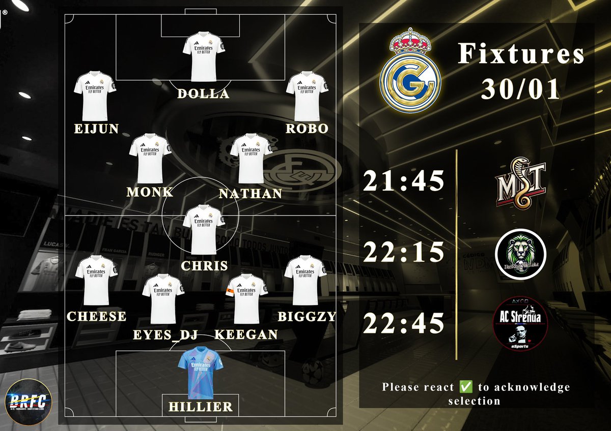 Gentlemens Club (@gentsclubesport) on Twitter photo SO IT BEGINโS for our <a href="/BRFCHub/">BRFC Hub</a> league team, GC Castilla.
Kick off around 10pm GMT. You can catch the games live on twitch.
๐<a href="/MLT__x/">MLT x</a>
๐<a href="/Real_TikiTaka/">TheRealTikiTaka</a>
๐<a href="/AC_Strenua/">AC Strenua</a>
m.twitch.tv/gentsclubesporโฆ SO IT BEGINโS for our <a href="/BRFCHub/">BRFC Hub</a> league team, GC Castilla.
Kick off around 10pm GMT. You can catch the games live on twitch.
๐<a href="/MLT__x/">MLT x</a>
๐<a href="/Real_TikiTaka/">TheRealTikiTaka</a>
๐<a href="/AC_Strenua/">AC Strenua</a>
m.twitch.tv/gentsclubesporโฆ