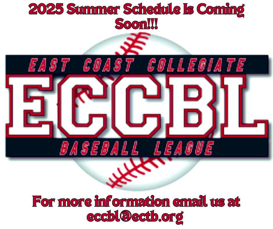 eccbl's tweet photo. 🌟 ECCBL  2025 Summer Schedule Dropping Soon! 🌟
Competitive collegiate summer baseball. DM us for more information. Don’t miss out on the chance to enhance your skills, gain exposure, and compete at a high level this summer.

Stay tuned for our schedule release! ⚾️ https://t.co/Csrm2zgYnY